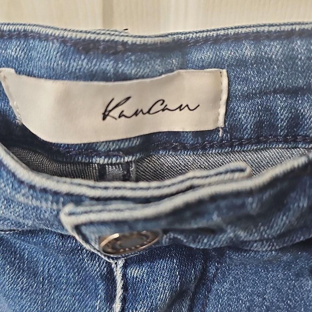 KanCan Mid Rise Distressed Raw Hem Denim Jean Shorts Large - Picture 7 of 8